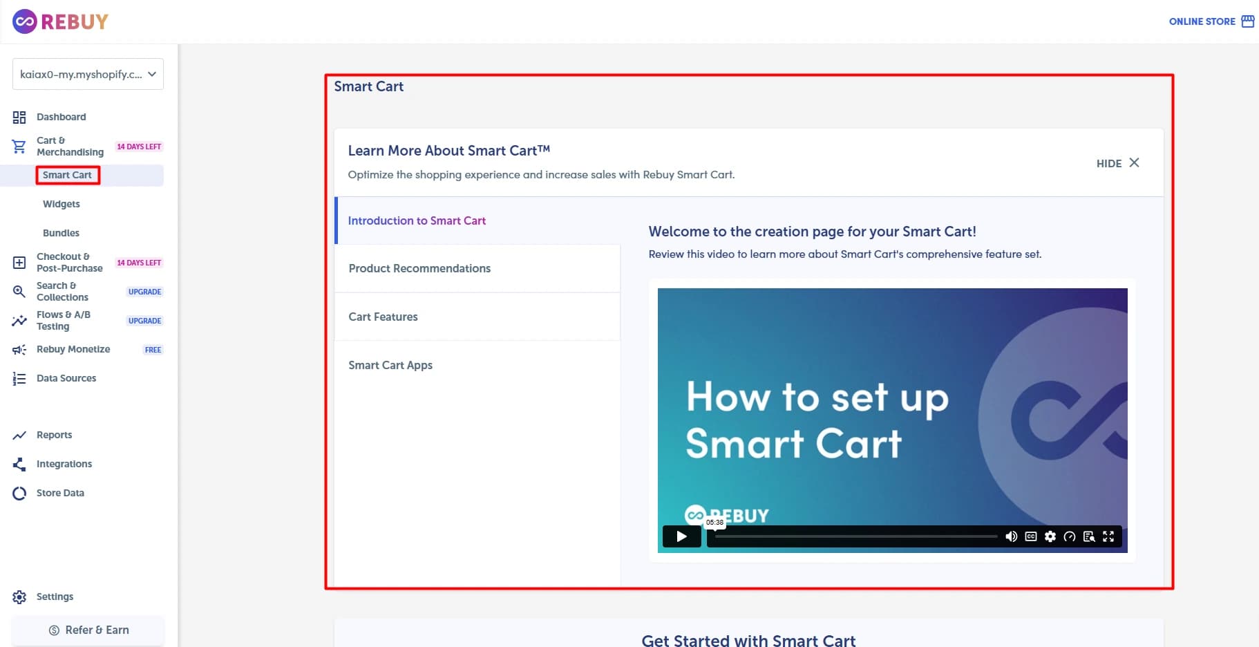Rebuy Smart Cart onboarding and feature overview
